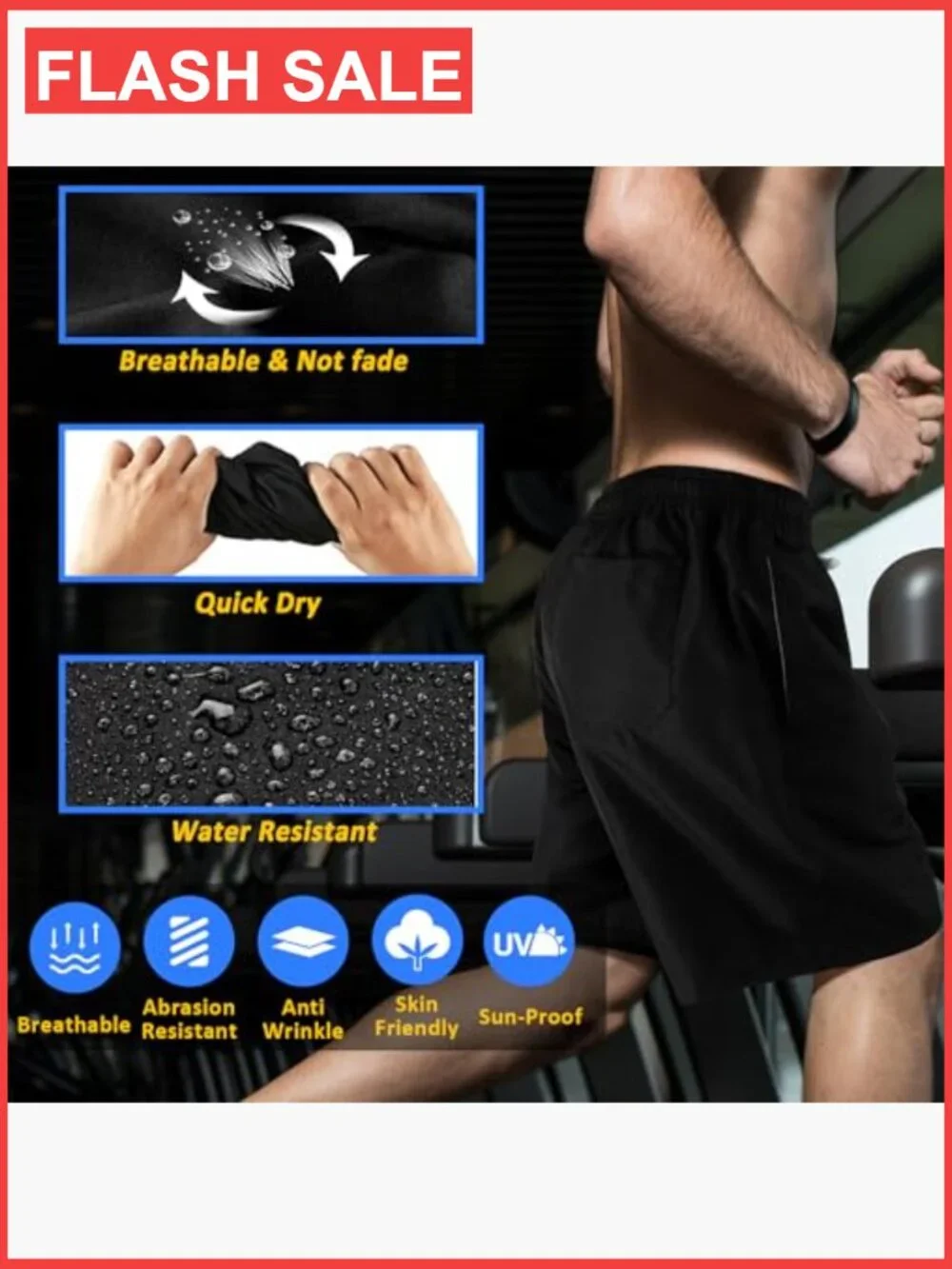 Men's Quick Dry Swim Trunks Board Shorts with Mesh Lining 7 Inseam UV Protection